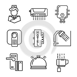 Hotel Icon Black And White Illustration