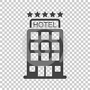 Hotel icon on isolated background. Simple flat pictogram for bus