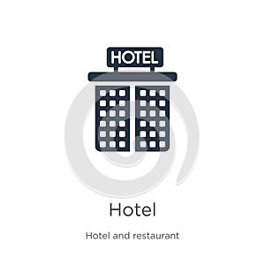 Hotel icon vector. Trendy flat hotel icon from hotel collection isolated on white background. Vector illustration can be used for