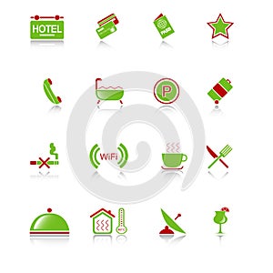 Hotel icons - green-red series