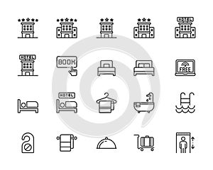 Hotel icons . line vector illustration