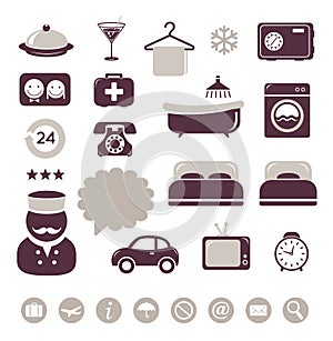 Hotel icons set
