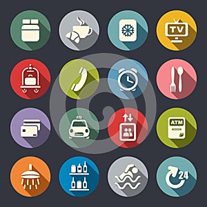 Hotel icons set.