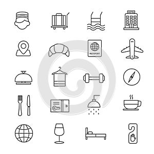 Hotel icons set,Vector and Illustration