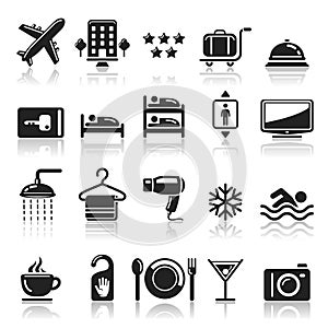 Hotel icons set.