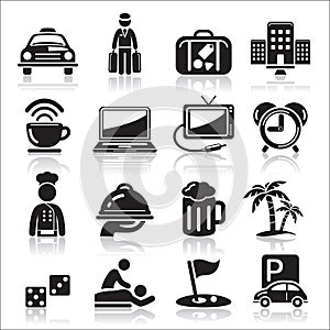 Hotel icons set.