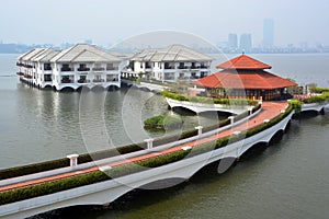 Hotel Intercontinental on West Lake, Hanoi in the Morning