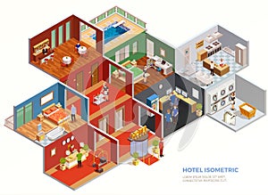 Hotel Isometric Composition