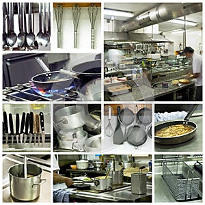 Hotel kitchen collage