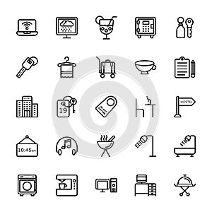 Hotel Line Vector Icons 9