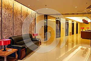 Hotel lobby and elevator doors furniture