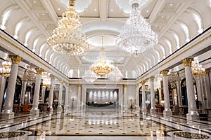 Hotel lobby empty hall hotel foyer crystal lighting