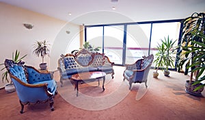 Hotel lobby sofas photo