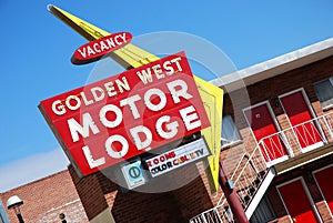 Hotel (lodge) sign in Reno, Nevada.
