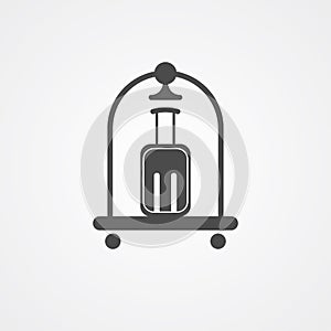 Hotel luggage vector icon sign symbol