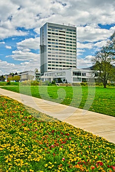 Hotel Lux in Banska Bystrica with flowers