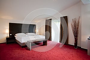 Hotel luxury bedroom double bed