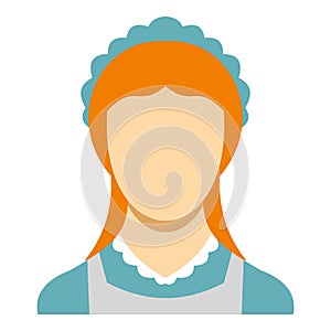 Hotel maid icon, flat style