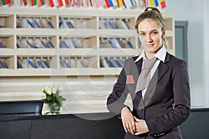 Hotel manager on reception