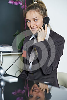 Hotel manager on reception