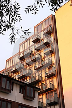 The hotel in the Manchester city in the dusk