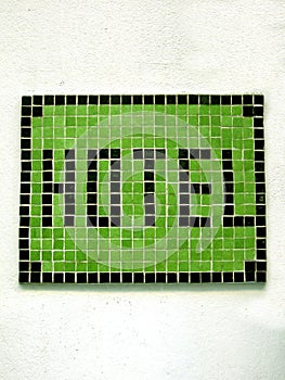 Hotel mosaic sign