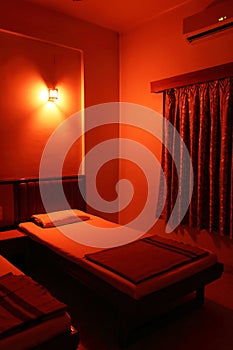 Hotel or motel room interior