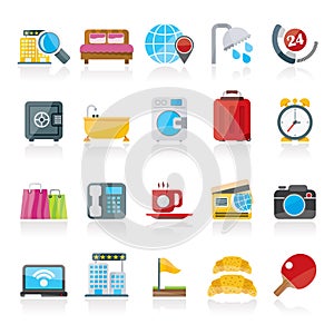 Hotel and motel services icons 1