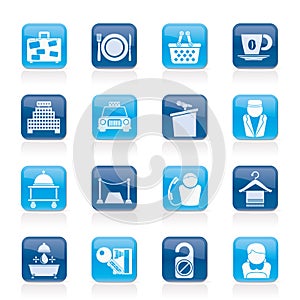 Hotel and motel services icons