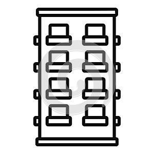 Hotel multistory building icon outline vector. Street small low