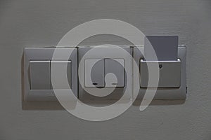 Hotel open room card system with light switch white wall