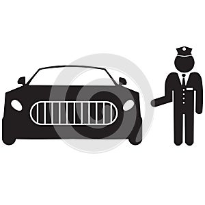 Hotel parking icon on white background. valet parking sign. flat style