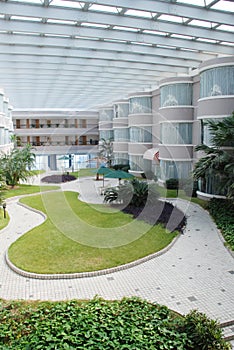 Hotel patio indoor garden