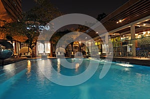 Hotel Pool at Night