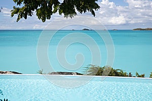 Hotel Pool Overlooking Caribbean Sea, Antigua