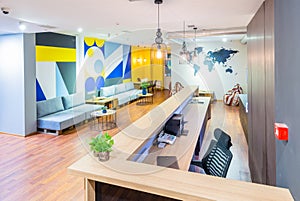 The hotel reception of hostel dormitory