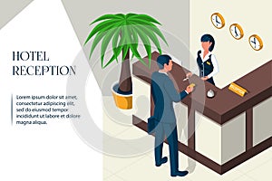 Hotel reception isometric