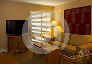 Hotel resort guest room living space photo