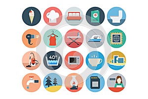 Hotel and Restaurant Flat Colored Icons 4