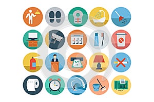 Hotel and Restaurant Flat Colored Icons 5