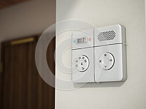 Hotel room air conditioning adjustment panel. 3D illustration