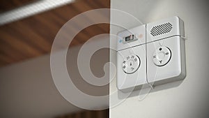 Hotel room air conditioning adjustment panel. 3D illustration