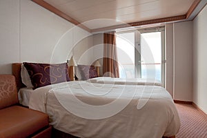 Hotel room on cruise liner - two bed room