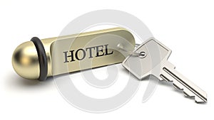 Hotel Room Key, 3D illustration