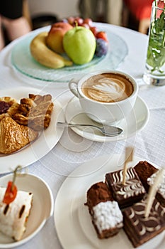 Hotel room service with fresh cup