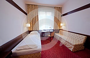 Hotel room with two bed