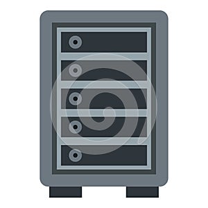 Hotel safe icon, flat style