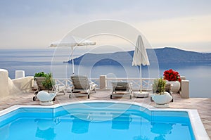 Hotel with sea view at Santorini