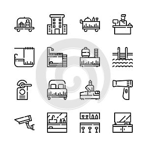 Hotel service icon set.Vector illustration