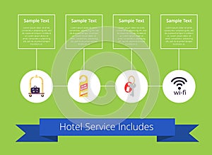 Hotel Service Includes on Vector Illustration